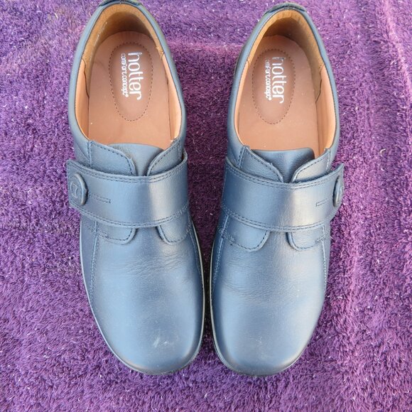 NWT Hotter Sugar Loafers Comfort Concept Blue Leather Shoes